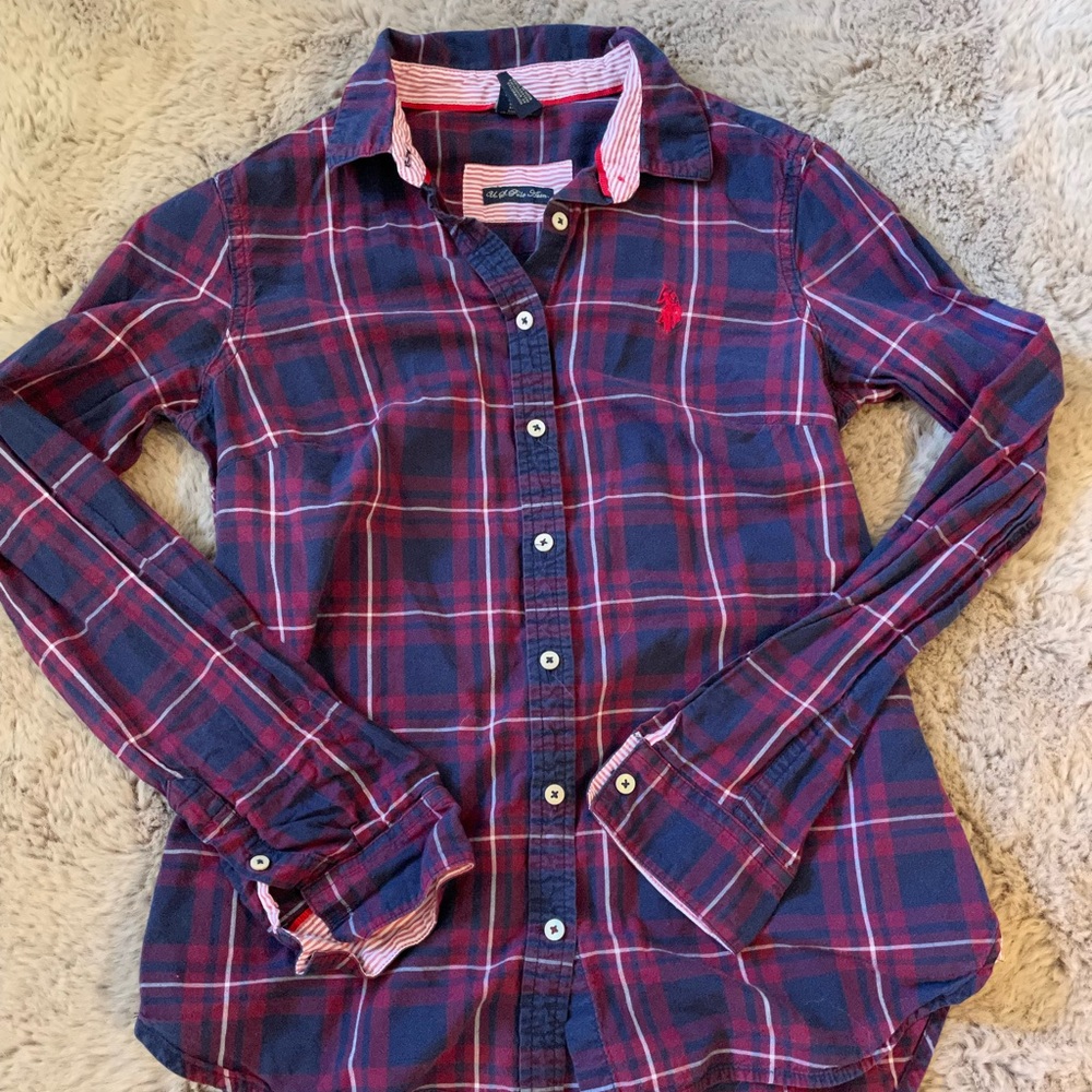 U.S. Polo Assn. Checkered Blouse